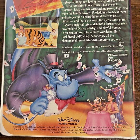 Aladdin (VHS, 1993) - Picture 6 of 8